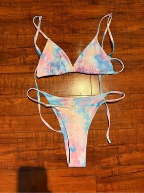 Zaful Pastel Watercolor Bikini | Size Medium